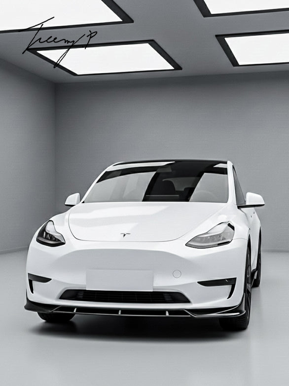 Tesla Model Y (2020-2024) Gloss Black Front Bumper Lip Splitter