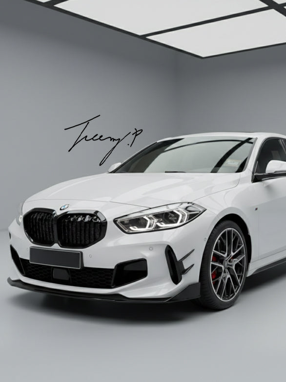 BMW 1 Series F40 M135i gloss black MP style aero canard side blades
