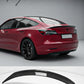 Gloss black Taiwan Atomic-style rear boot roof spoiler for Tesla Model 3 (2017–2022).
