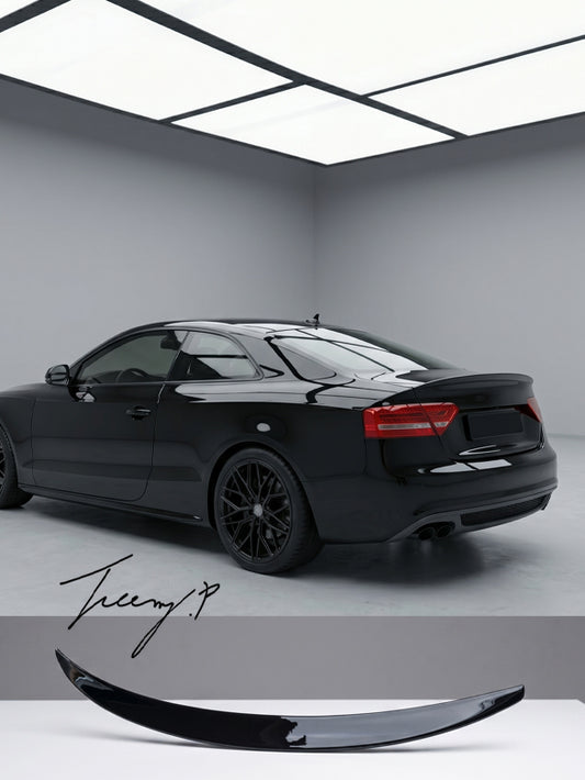 Gloss black rear trunk lip spoiler for Audi A5 S5 8T Sportback
