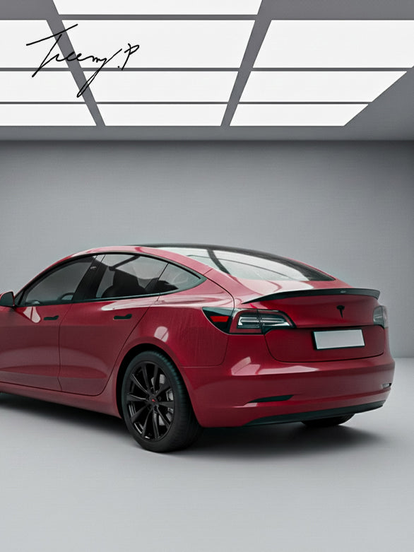 Tesla Model 3 (2017-2022) Taiwan Atomic Style Gloss Black Rear Boot Roof Spoiler