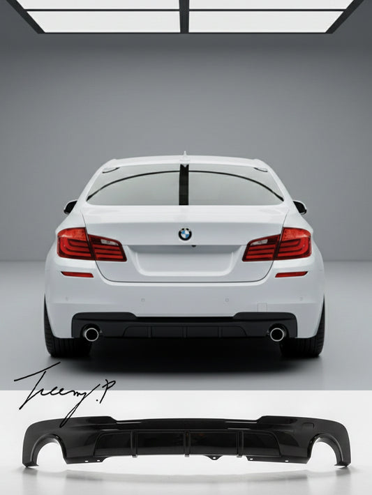 BMW 5 Series F10 F11 M Sport dual exhaust rear diffuser splitter

