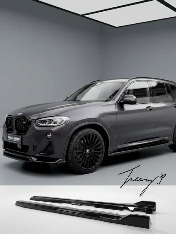 BMW X3M X4M G01 G02 M Type gloss black side skirt extensions
