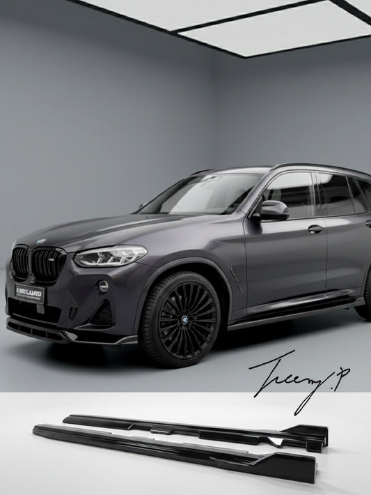 BMW X3M X4M G01 G02 M Type gloss black side skirt extensions
