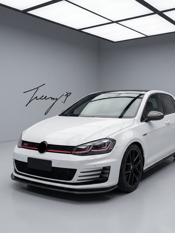 Volkswagen Golf Mk7 Mk7.5 2013-2020 R GTD GTI TSI TDI front carbon fibre look splitter spoiler lip