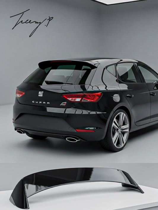 SEAT LEON 2012 - 2019 REAR BOOT ROOF SPOILER GLOSS BLACK