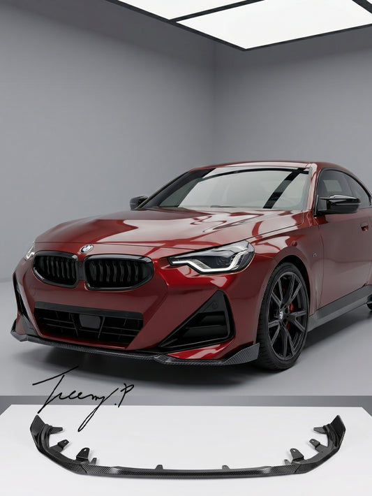 BMW 2 Series G42 G43 M235i M240i gloss carbon effect front splitter spoiler lip 3 piece
