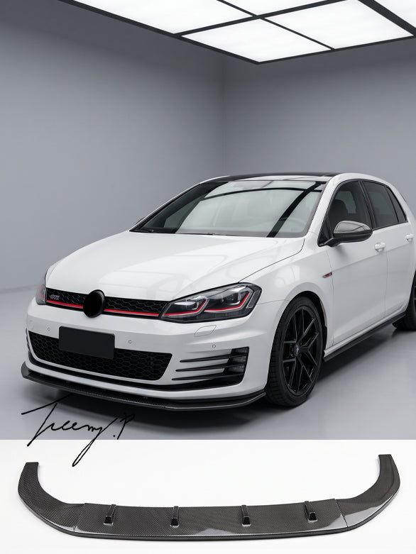 Volkswagen Golf Mk7 Mk7.5 2013-2020 R GTD GTI TSI TDI front carbon fibre look splitter spoiler lip