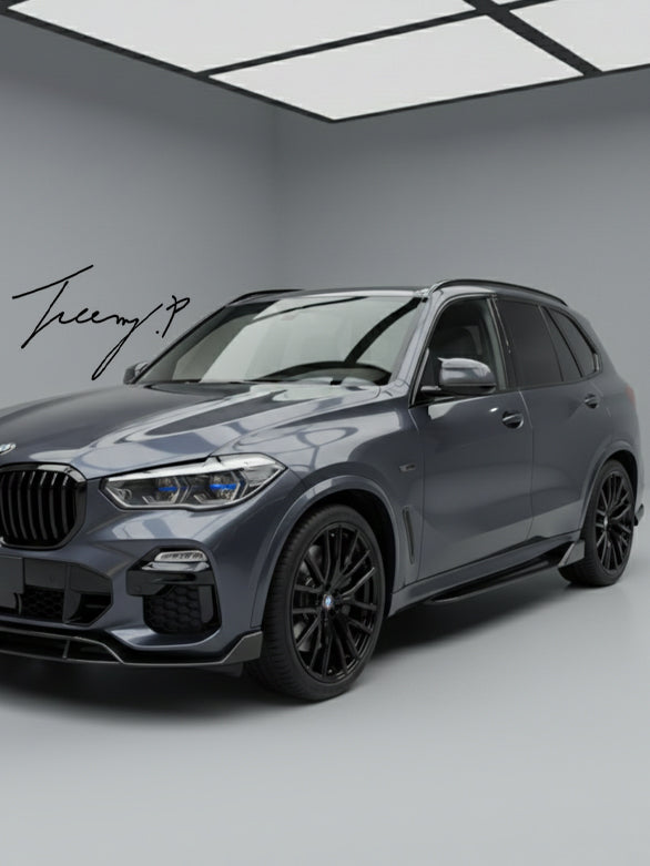 BMW X5 G05 M Sport gloss black side skirt extension blades lip
