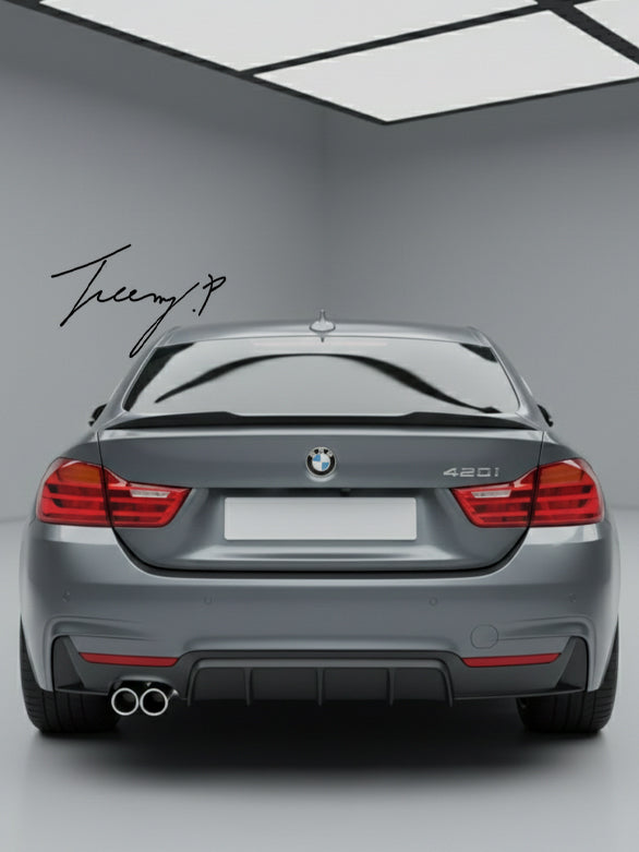 BMW 4 Series F32 F33 F36 M Sport matte black rear diffuser splitter
