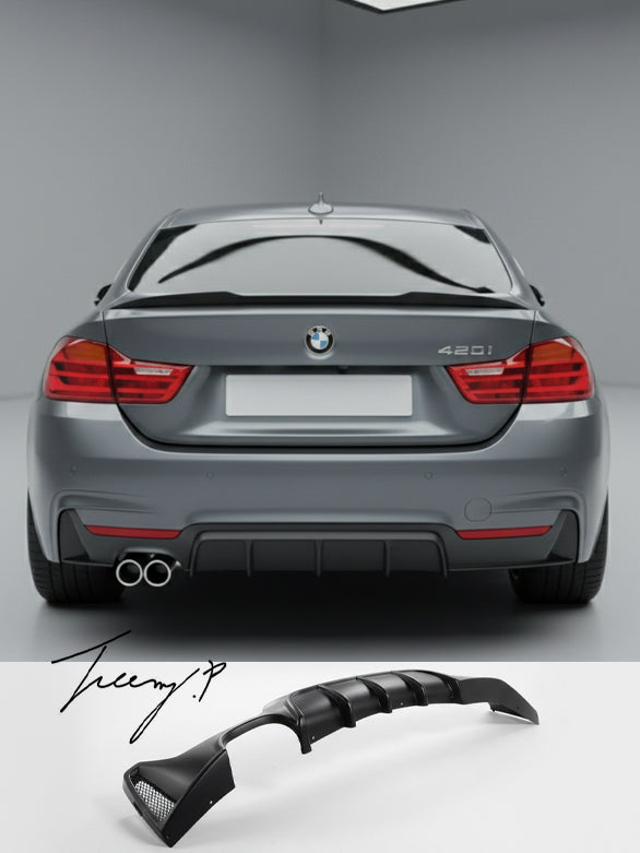 BMW 4 Series F32 F33 F36 M Sport matte black rear diffuser splitter
