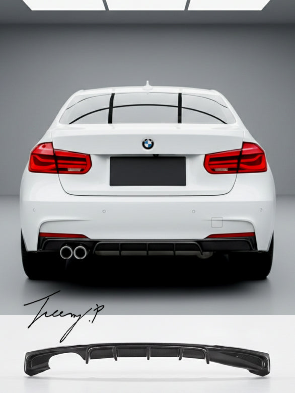 BMW 3 Series F30 F31 M Sport MP Style carbon look rear diffuser lip
