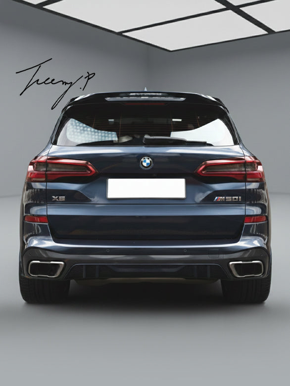 BMW X5 G05 M Sport gloss black competition style rear bumper diffuser
