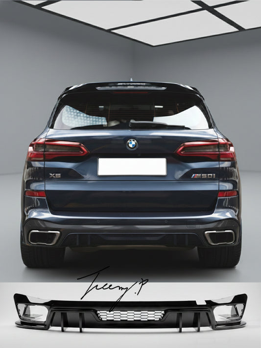 BMW X5 G05 M Sport gloss black competition style rear bumper diffuser
