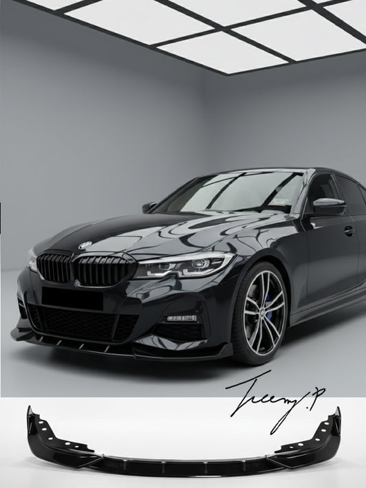 BMW 3 Series G20 gloss black front splitter lip spoiler

