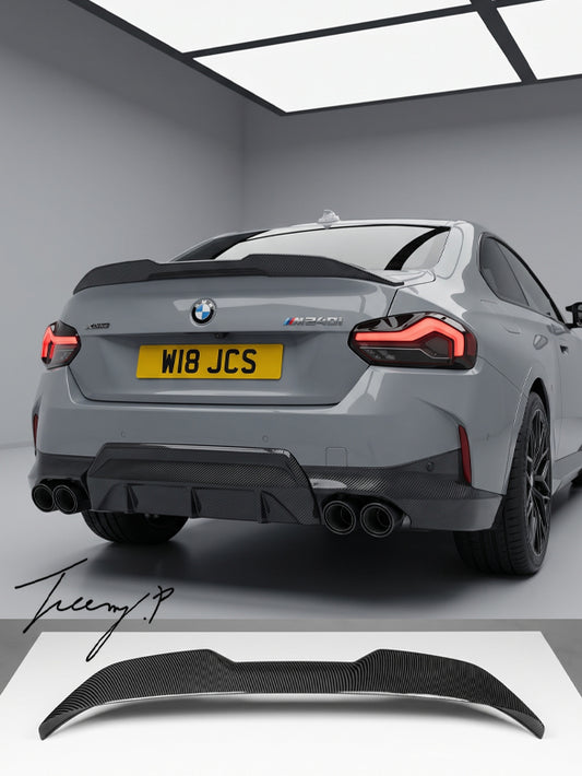 BMW 2 Series G42 G87 MP style carbon look rear boot spoiler
