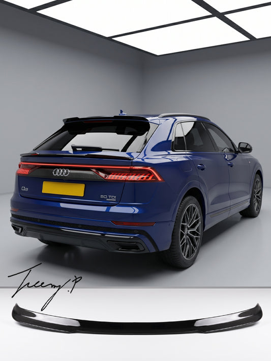 Gloss black rear roof wing lip spoiler for Audi Q8 SQ8
