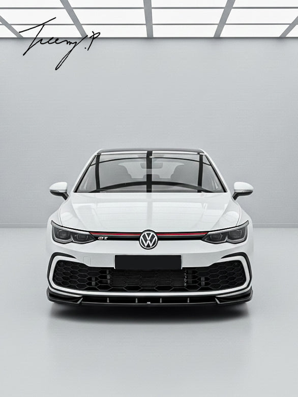 VW GOLF MK8 R-LINE (2020+) FRONT LIP SPLITTER SPOILER GLOSS BLACK