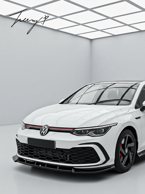 VW GOLF MK8 R-LINE (2020+) FRONT LIP SPLITTER SPOILER GLOSS BLACK