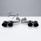 BMW 4 Series G22 G23 2020-2026 M4 Style Gloss Black Exhaust Tail Pipes Pair