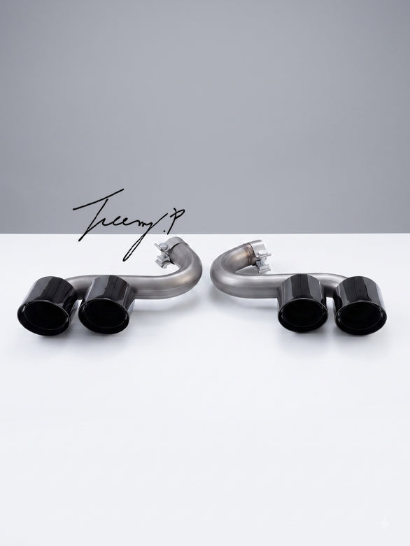 BMW 4 Series G22 G23 2020-2026 M4 Style Gloss Black Exhaust Tail Pipes Pair
