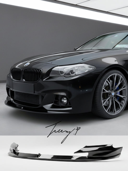 BMW 5 Series F10 gloss black front bumper lip spoiler
