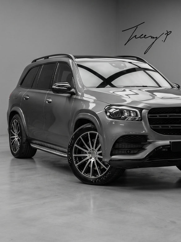 Mercedes-Benz GLS X167 2020-2024 black silver OEM style side steps running boards