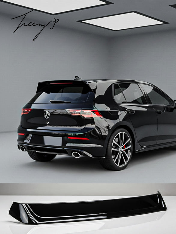 Gloss black Osir-style rear spoiler for VW Golf MK8 GTI (2020+).
