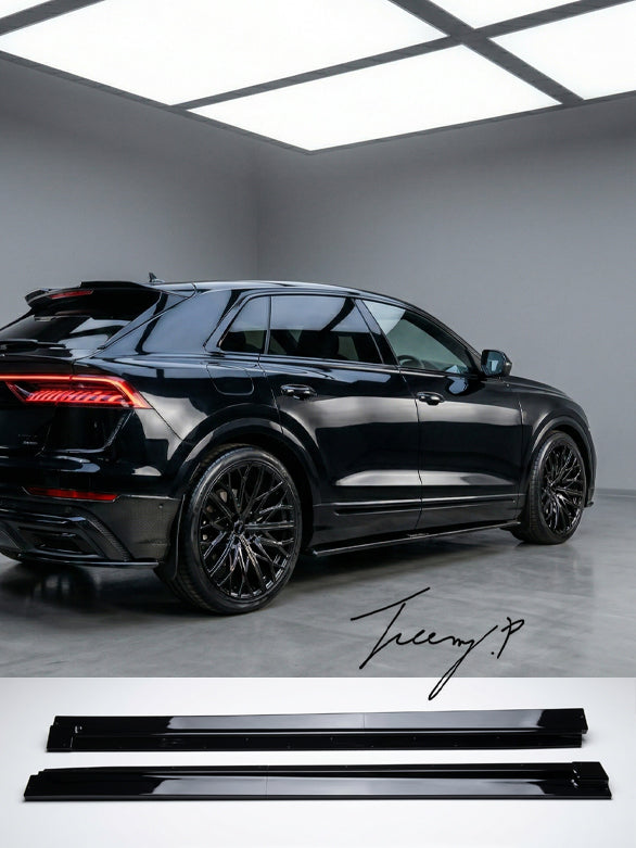 Audi Q8 S Line gloss black side skirt splitters 2018+
