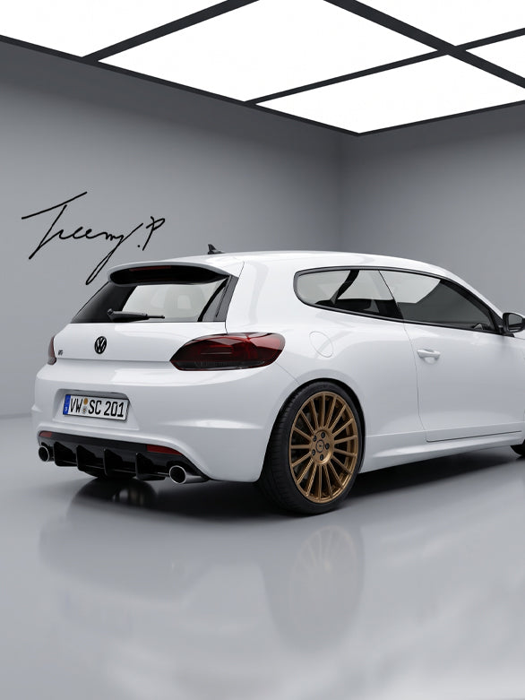 VW Scirocco R MK3 gloss black rear diffuser blade valance
