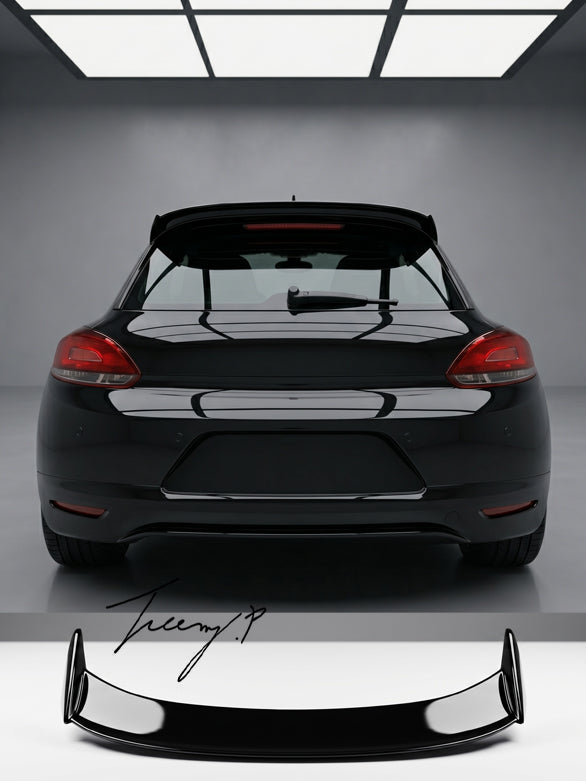 Gloss black rear roof spoiler lip for VW Scirocco MK3 2008 to 2014
