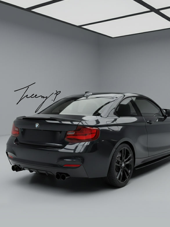 BMW F22 F23 2 Series M Sport quad rear diffuser MP style gloss black