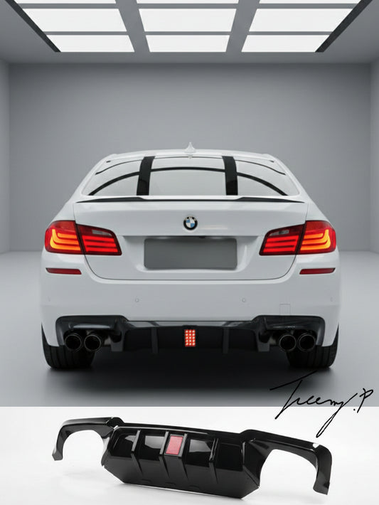 BMW 5 Series F10 F11 rear diffuser bumper valance M Sport gloss black