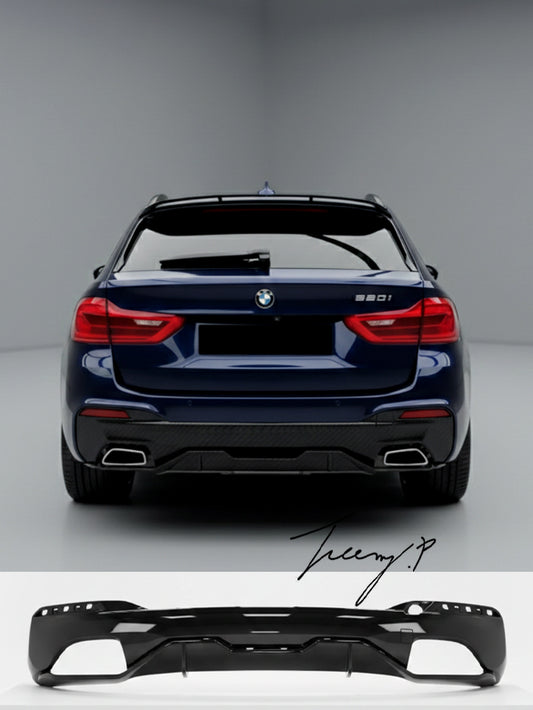 BMW 5 Series G30 G31 M Sport rear bumper diffuser M5 style gloss black
