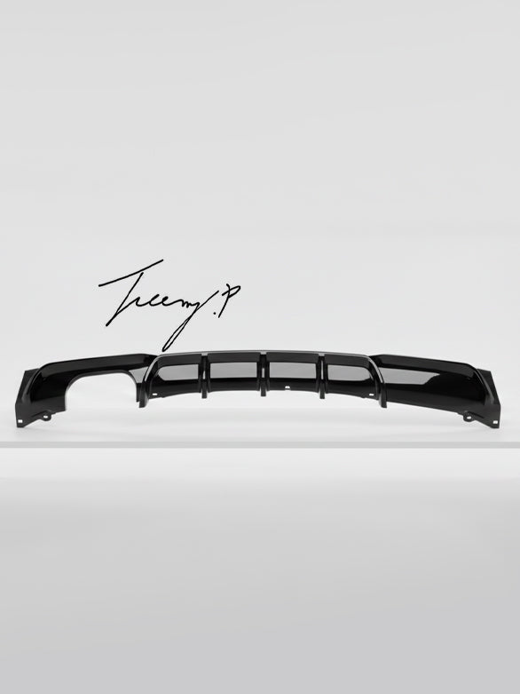 BMW 3 Series F30 F31 rear diffuser MP style single exhaust gloss black
