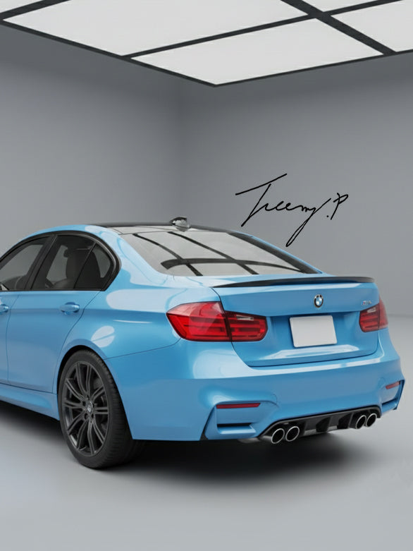 BMW 3 Series F30 F80 rear boot spoiler MP style lip gloss black
