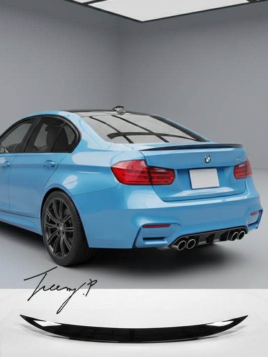 BMW 3 Series F30 F80 rear boot spoiler MP style lip gloss black
