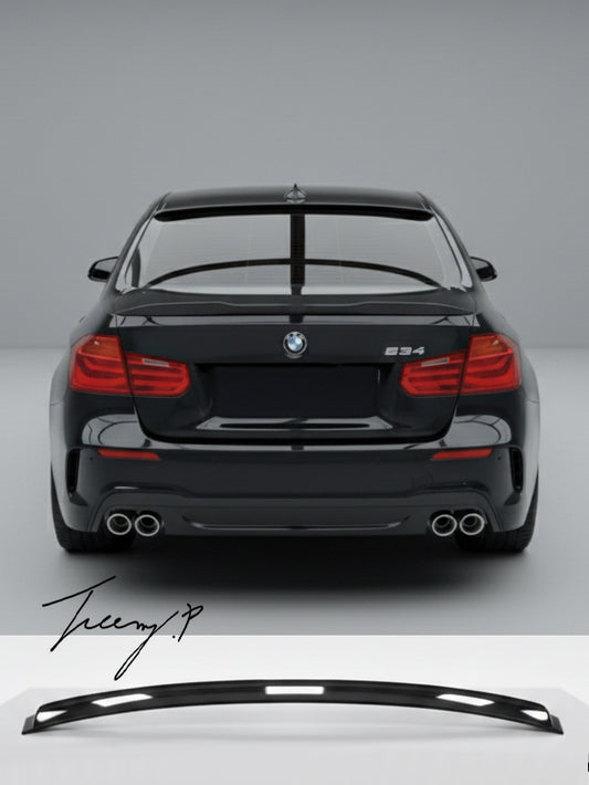 BMW 3 Series F30 rear roof spoiler window wing lip gloss black

