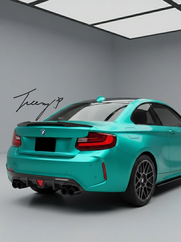 BMW 2 SERIES F22 COUPE 2014 – 2021 M4 STYLE GLOSS BLACK REAR BOOT TRUNK LIP SPOILER