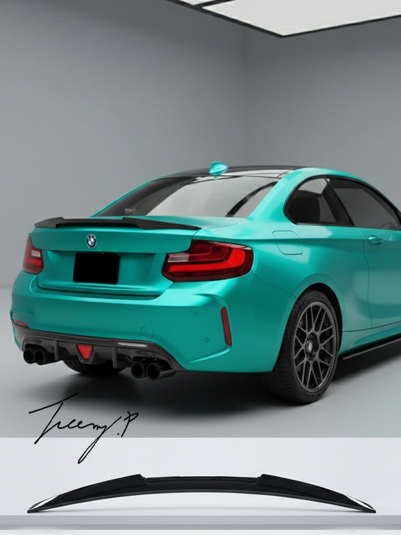 BMW 2 SERIES F22 COUPE 2014 – 2021 M4 STYLE GLOSS BLACK REAR BOOT TRUNK LIP SPOILER