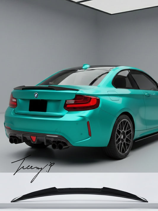 BMW 2 Series F22 coupe rear boot trunk lip spoiler M4 style gloss black
