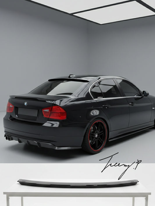 BMW 3 Series E90 M Sport type gloss black rear window roof spoiler lip
