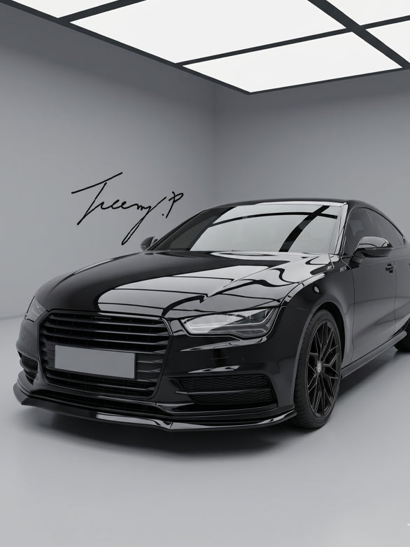 Gloss black front splitter lip for Audi A7 S7 S Line C7
