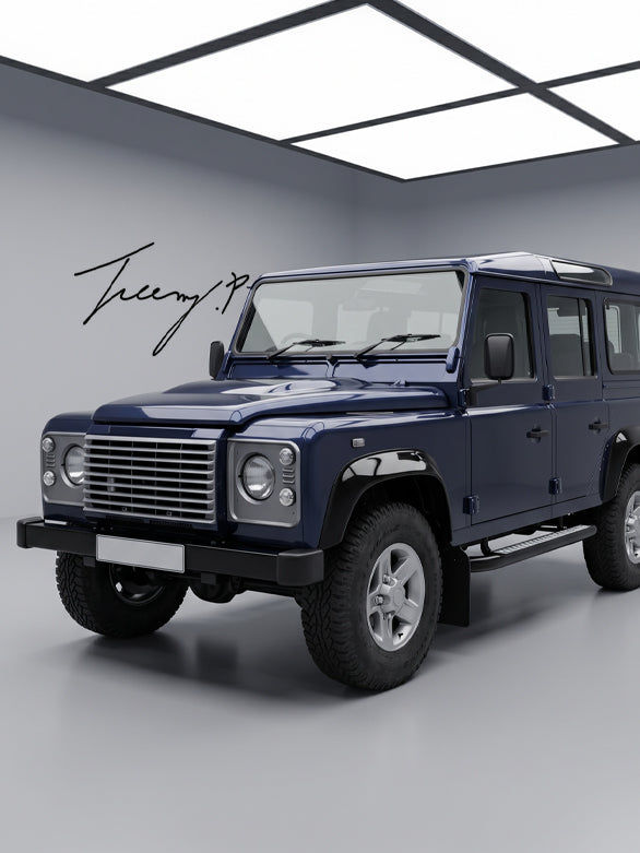 Land Rover Defender 110 L316 2003 - 2016 Black Fire & Ice Style Tubular Side Steps