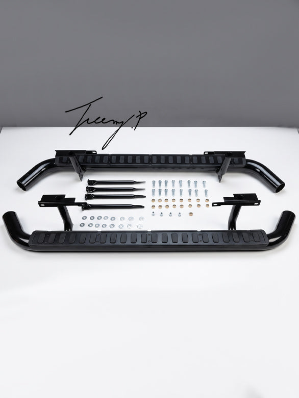 Land Rover Defender 110 L316 2003 - 2016 Black Fire & Ice Style Tubular Side Steps