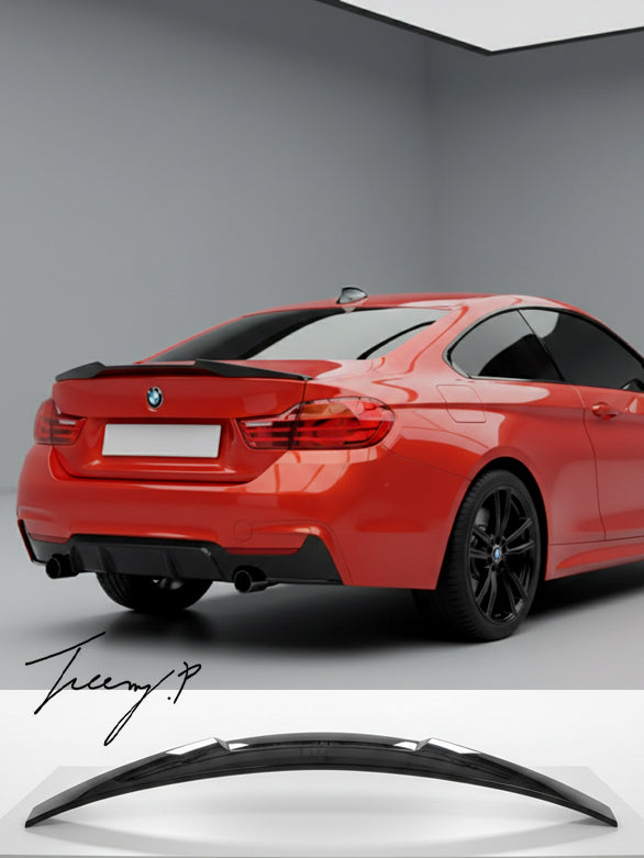 BMW 4 Series F32 coupe gloss black M4 style rear boot spoiler
