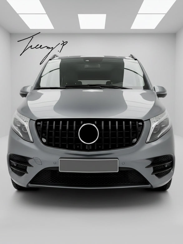 Mercedes Vito W447 facelift gloss black GTR Panamericana style front grill
