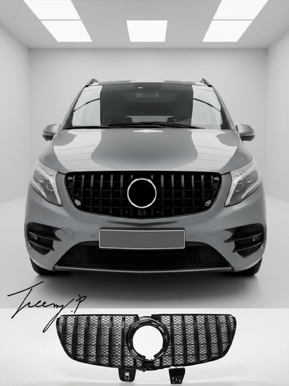 Mercedes Vito W447 facelift gloss black GTR Panamericana style front grill
