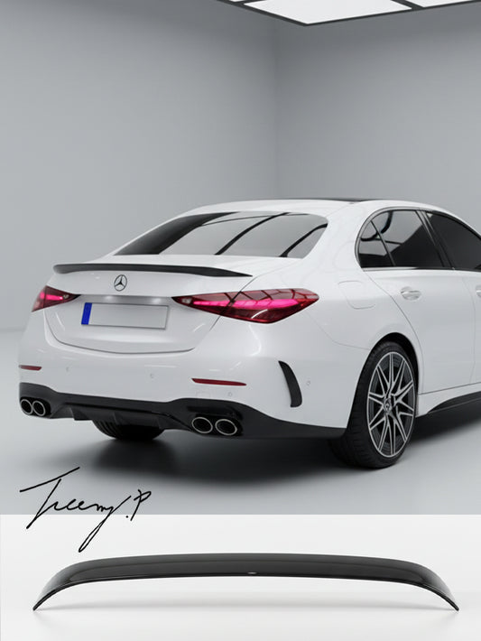 Mercedes C Class W206 gloss black rear roof spoiler lip wing
