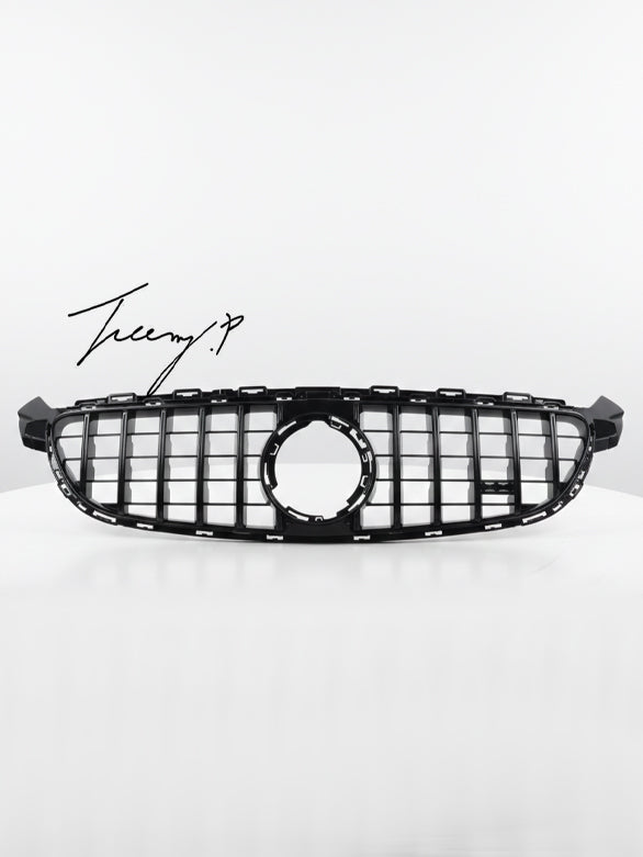 Mercedes C Class C63 W205 facelift gloss black GT style front grille
